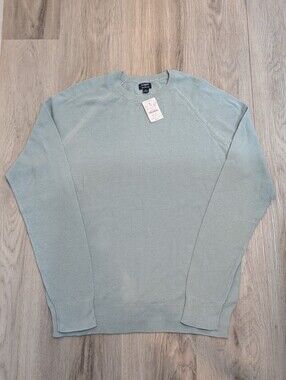 J.Crew NWT Light Blue Waffle Knit Crewneck Sweater - Size Large
